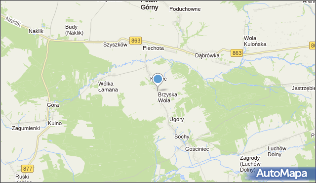 mapa Brzyska Wola, Brzyska Wola na mapie Targeo